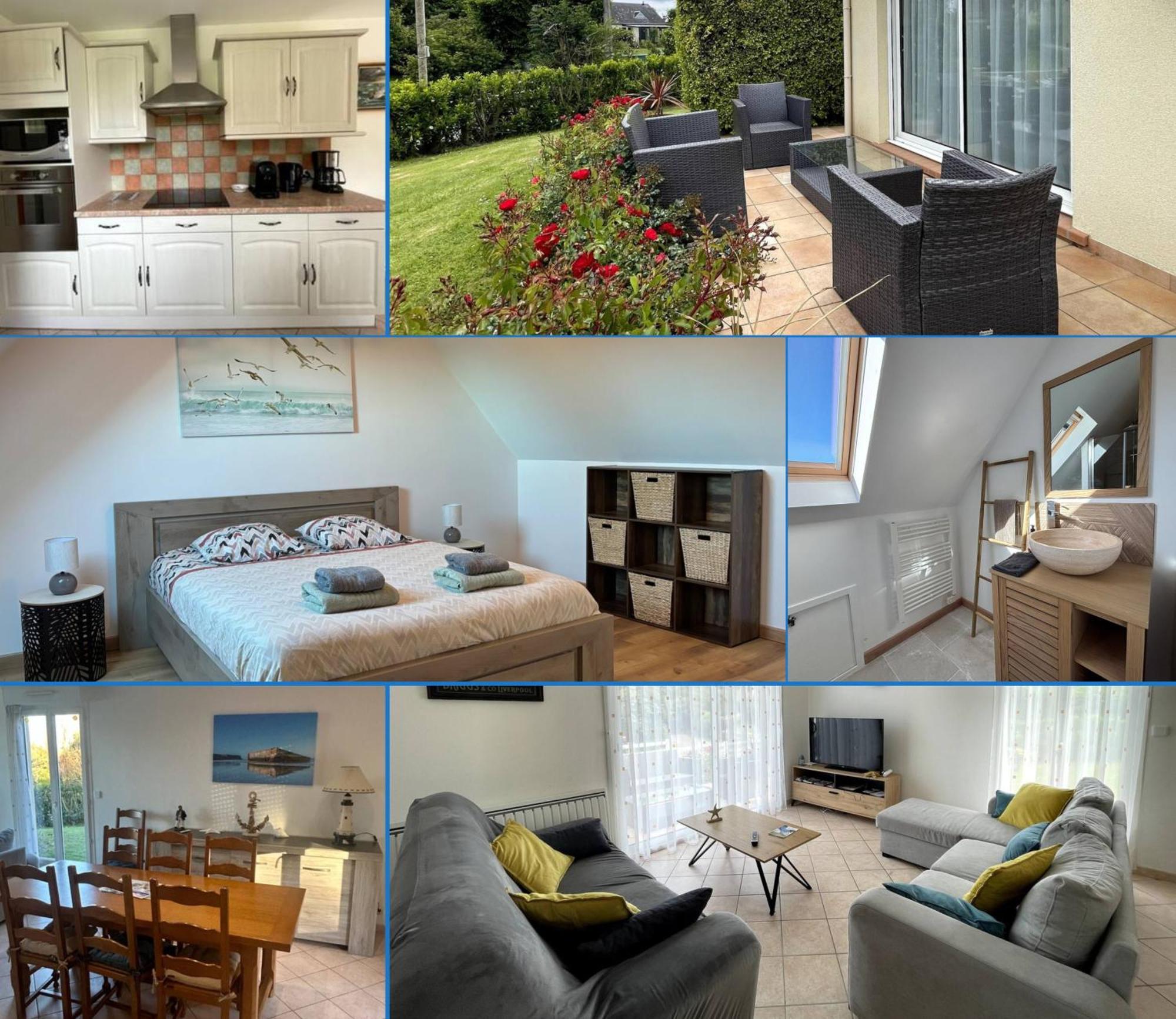 Vakantiehuis Saint Ho Maison Lumineuse Vue 8 Pers 4 2 Sdb 2 Wc Etage Renove En 2025 Belle Terrasse Grand Jardin Clos Parking 8 Mn A Pied Petite Grand Jardin Pres De Port En Bessin, Bayeux Et Omaha Sainte-Honorine-des-Pertes